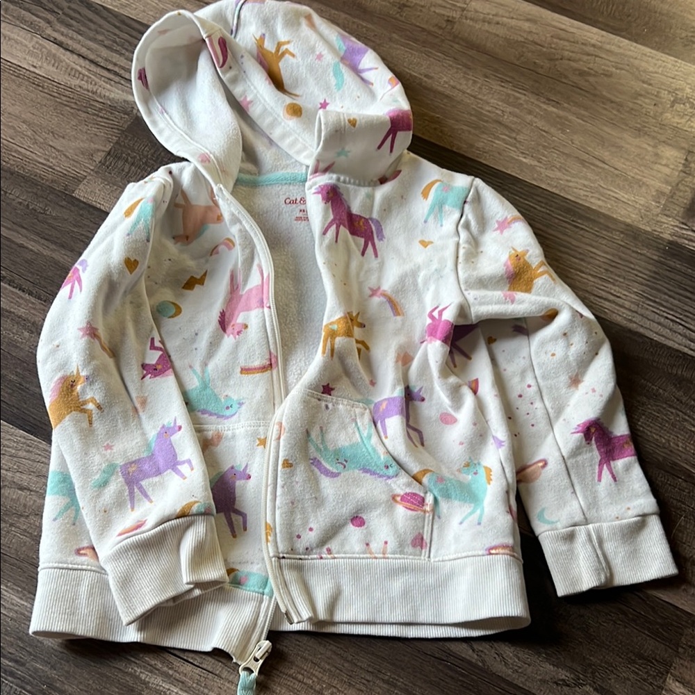 Cat & Jack White and Pink Unicorn Hoodie